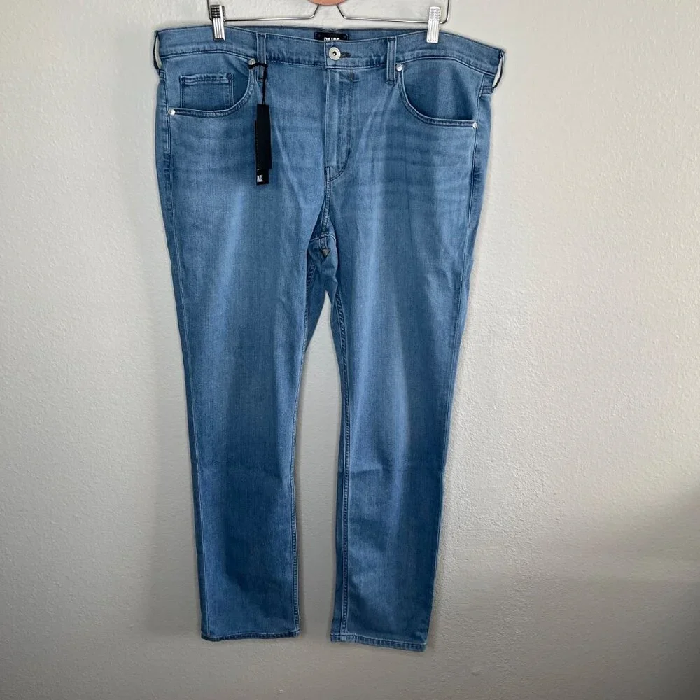Paige Mens Lennox Slim Fit Jeans Size 40 Robby Light Blue Wash